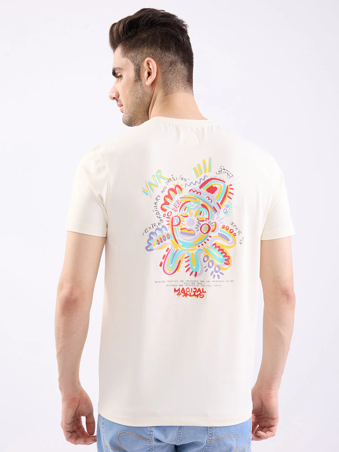 Men T-Shirt White Slim Fit - Image 4