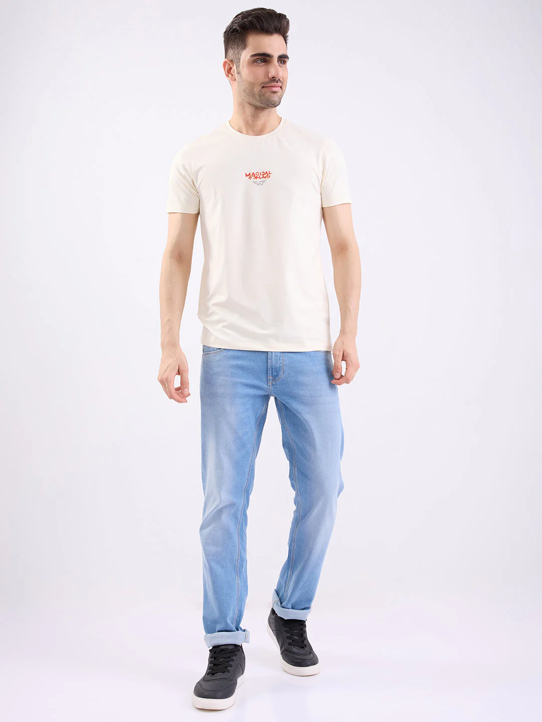 Men T-Shirt White Slim Fit - Image 5