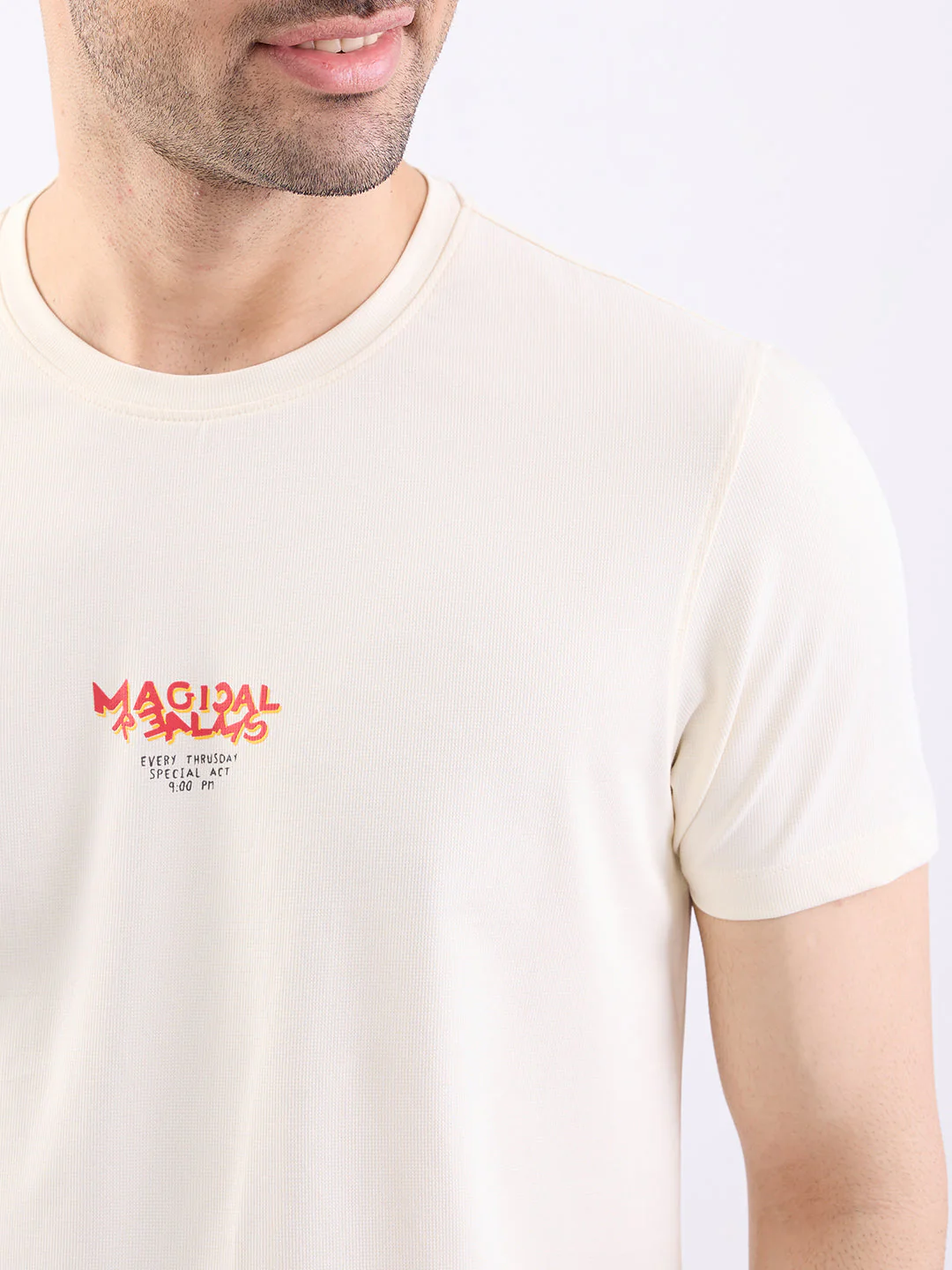 Men T-Shirt White Slim Fit - Image 6