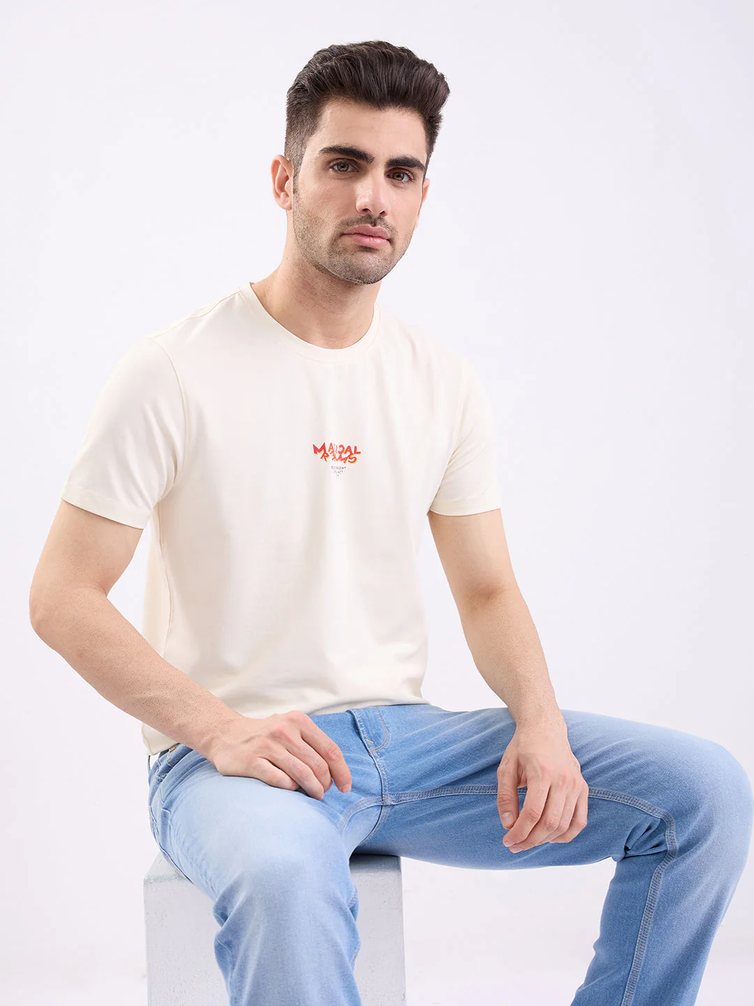 Men T-Shirt White Slim Fit - Image 7