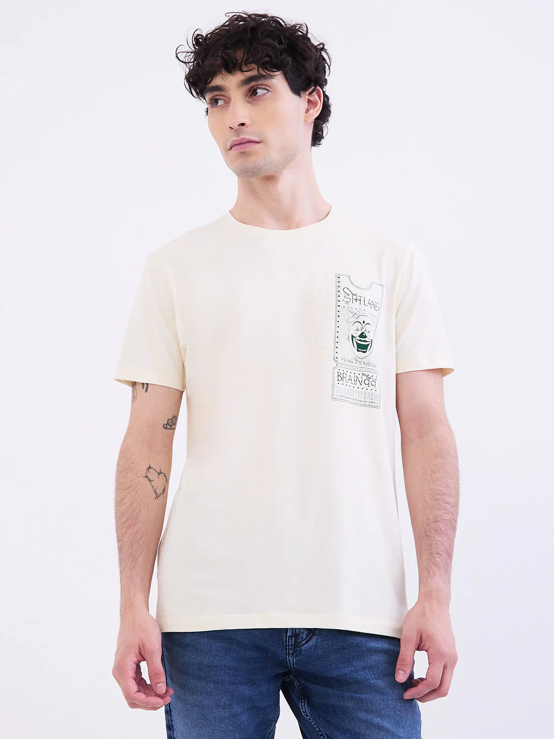 Men T-Shirt White Slim Fit - Image 2