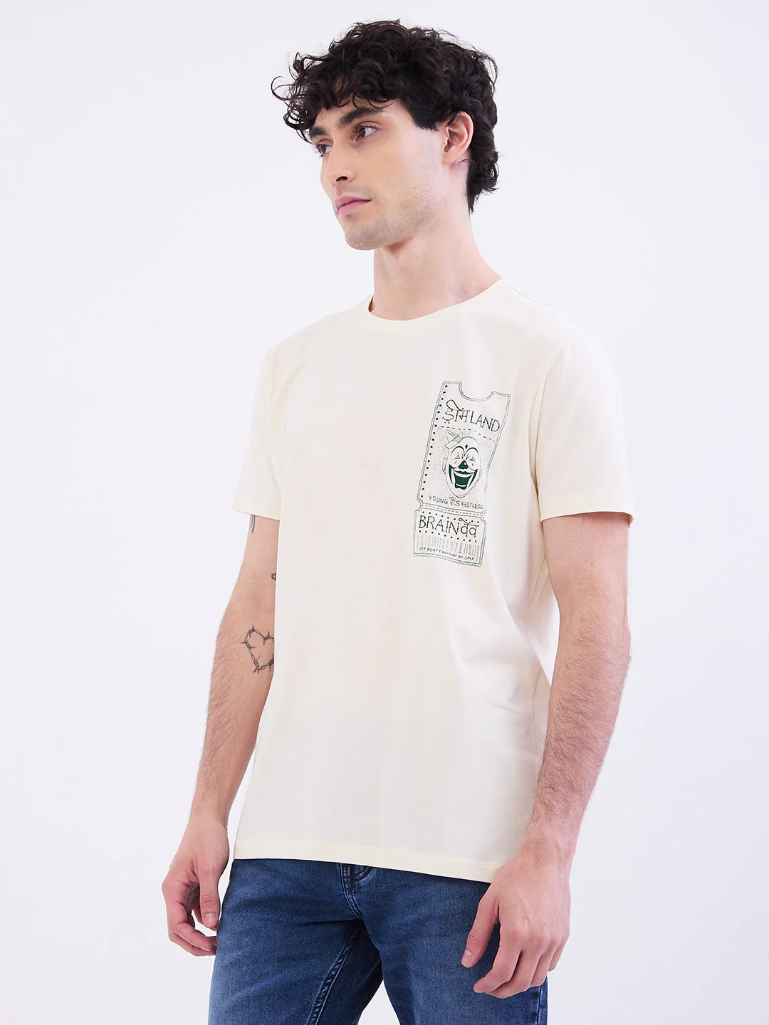 Men T-Shirt White Slim Fit - Image 3