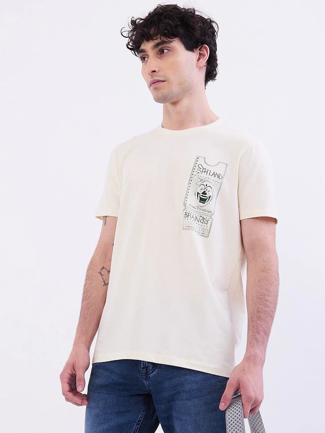 Men T-Shirt White Slim Fit - Image 7