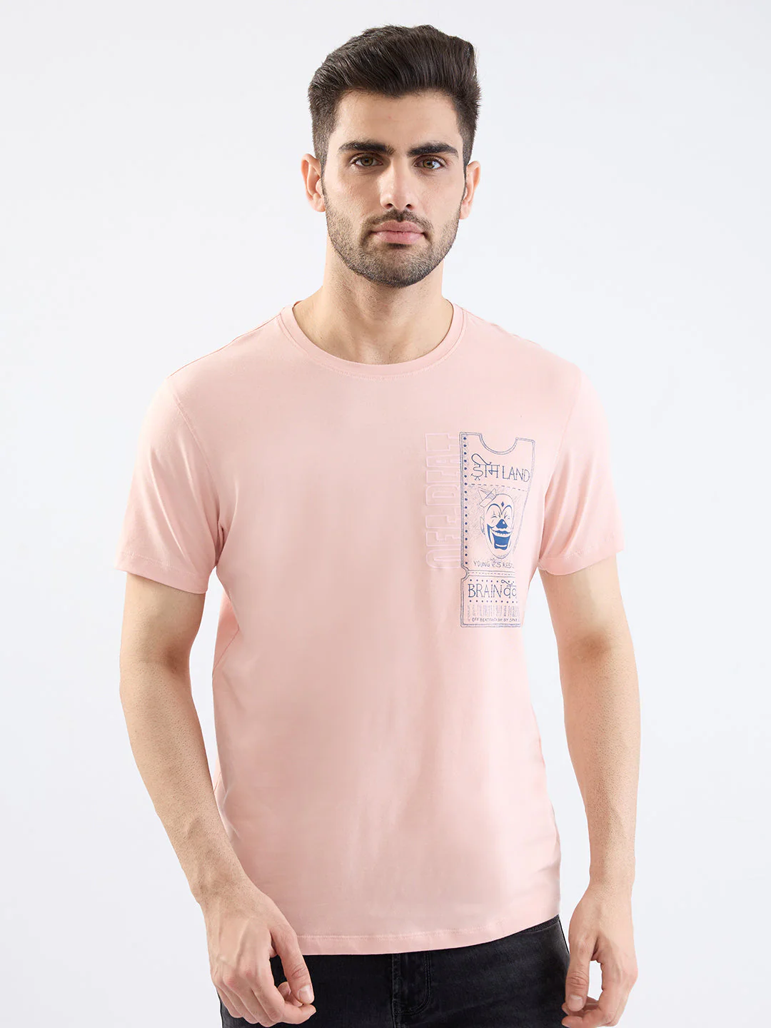 Men T-Shirt Pink Slim Fit - Image 2