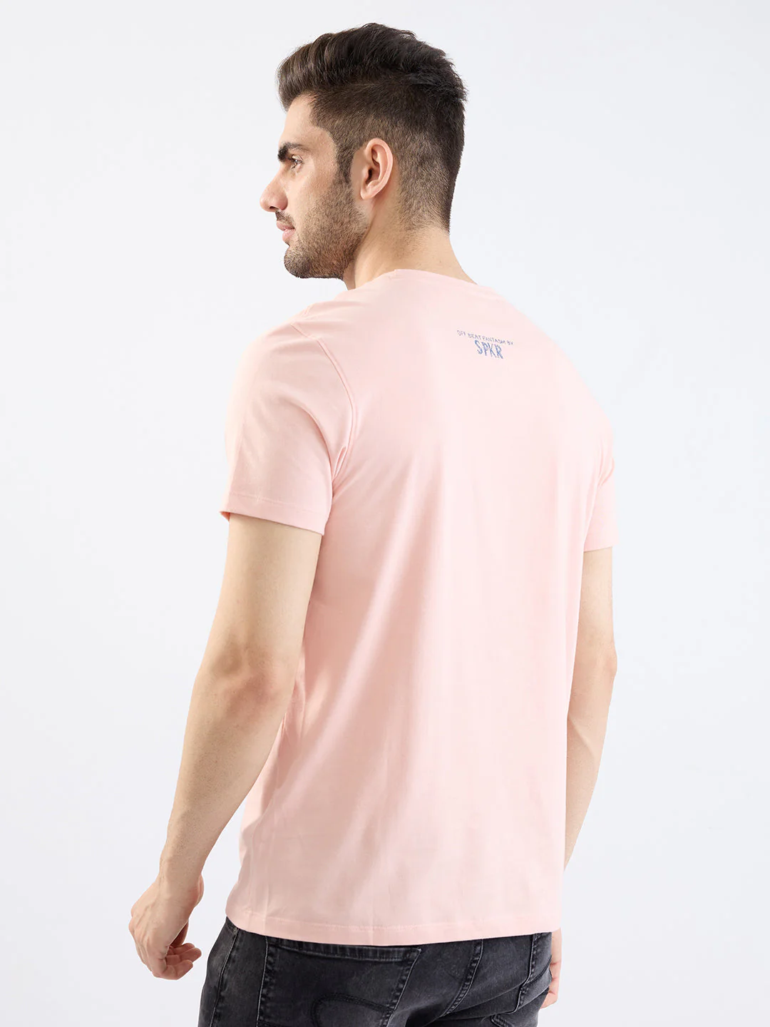 Men T-Shirt Pink Slim Fit - Image 4