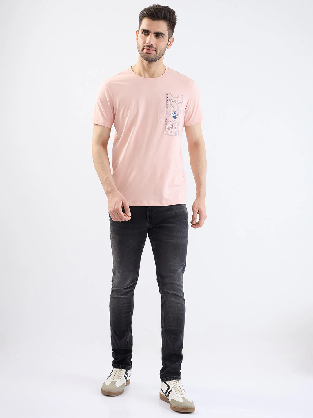 Men T-Shirt Pink Slim Fit - Image 5