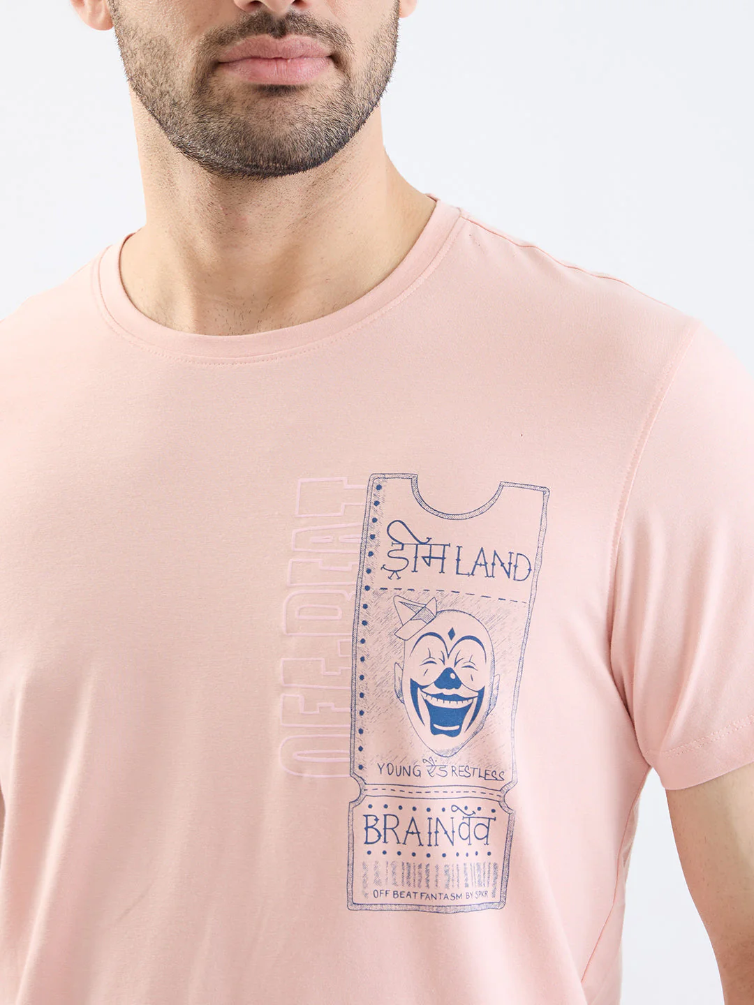 Men T-Shirt Pink Slim Fit - Image 6