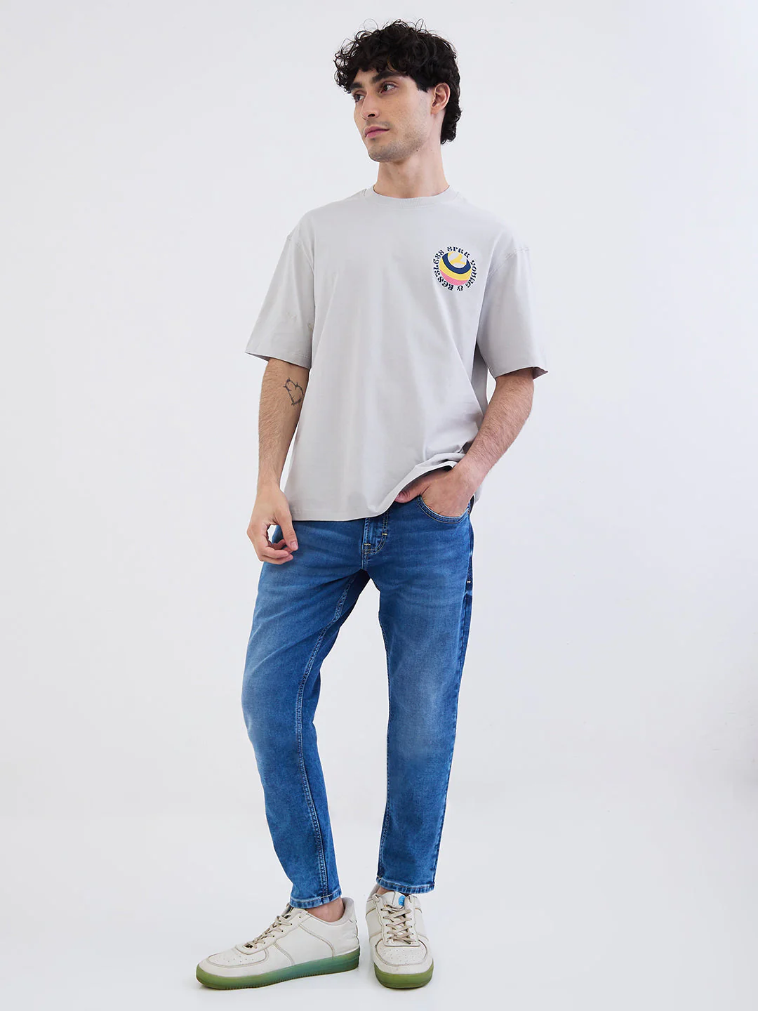 Men T-Shirt Grey Comfort Fit - Image 5
