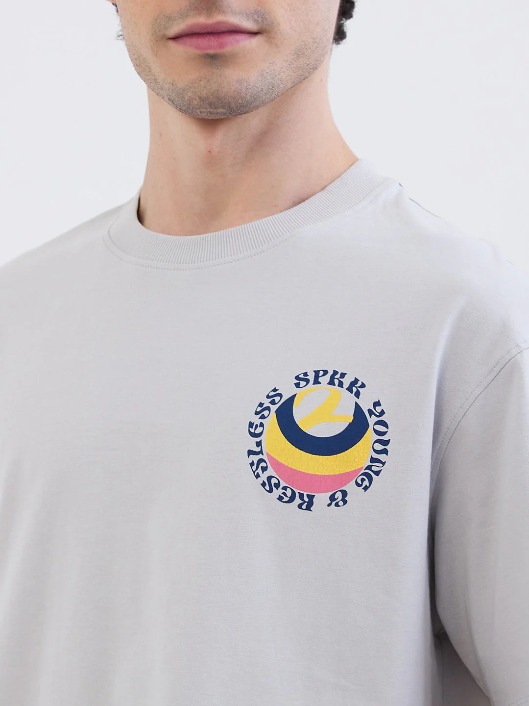 Men T-Shirt Grey Comfort Fit - Image 6