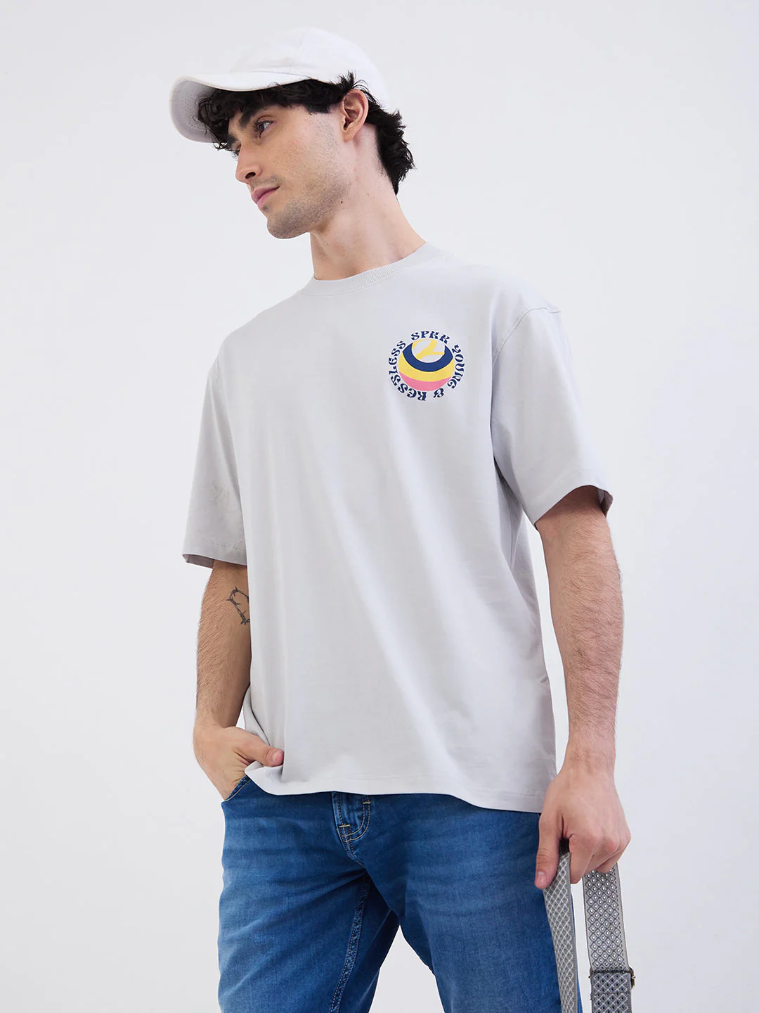 Men T-Shirt Grey Comfort Fit - Image 7