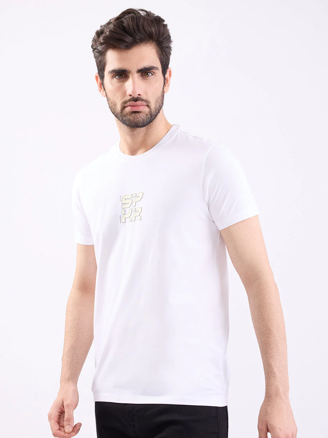 Men T-Shirt White Slim Fit - Image 3