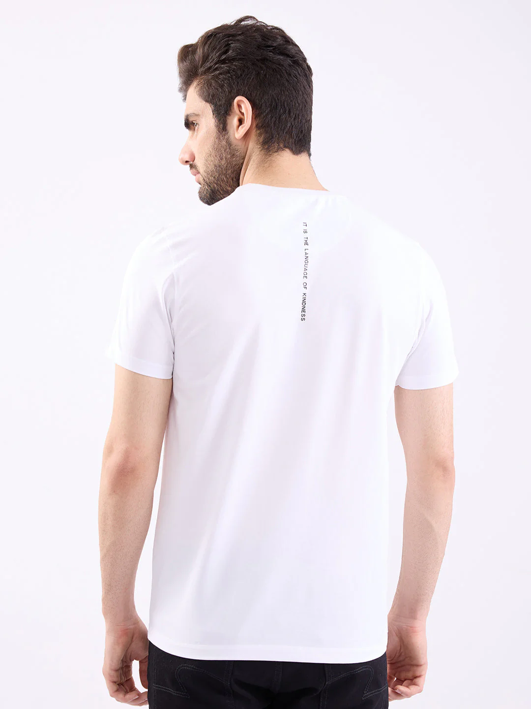 Men T-Shirt White Slim Fit - Image 4