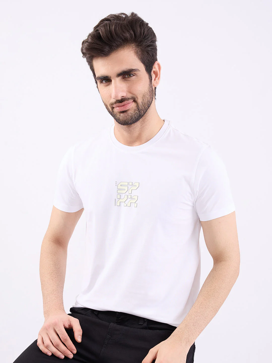 Men T-Shirt White Slim Fit - Image 7