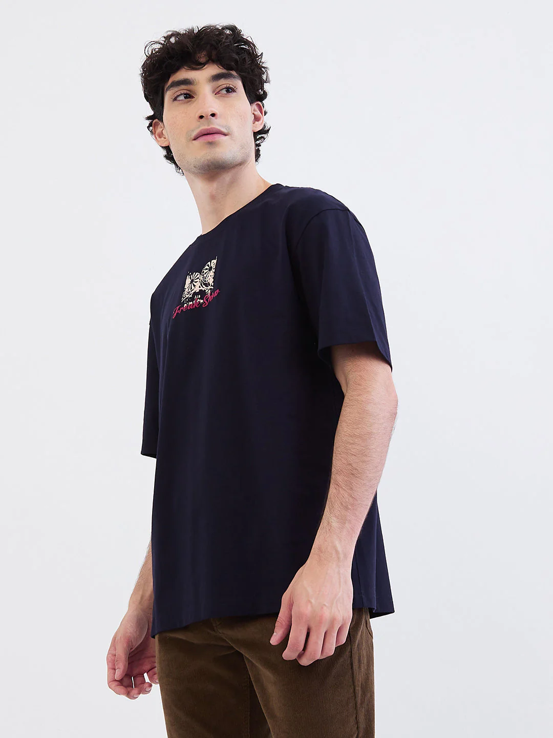 Men T-Shirt Blue Comfort Fit - Image 3