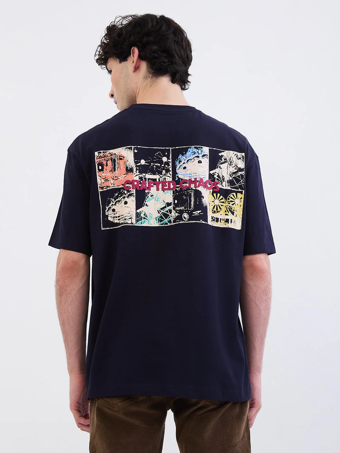 Men T-Shirt Blue Comfort Fit - Image 4