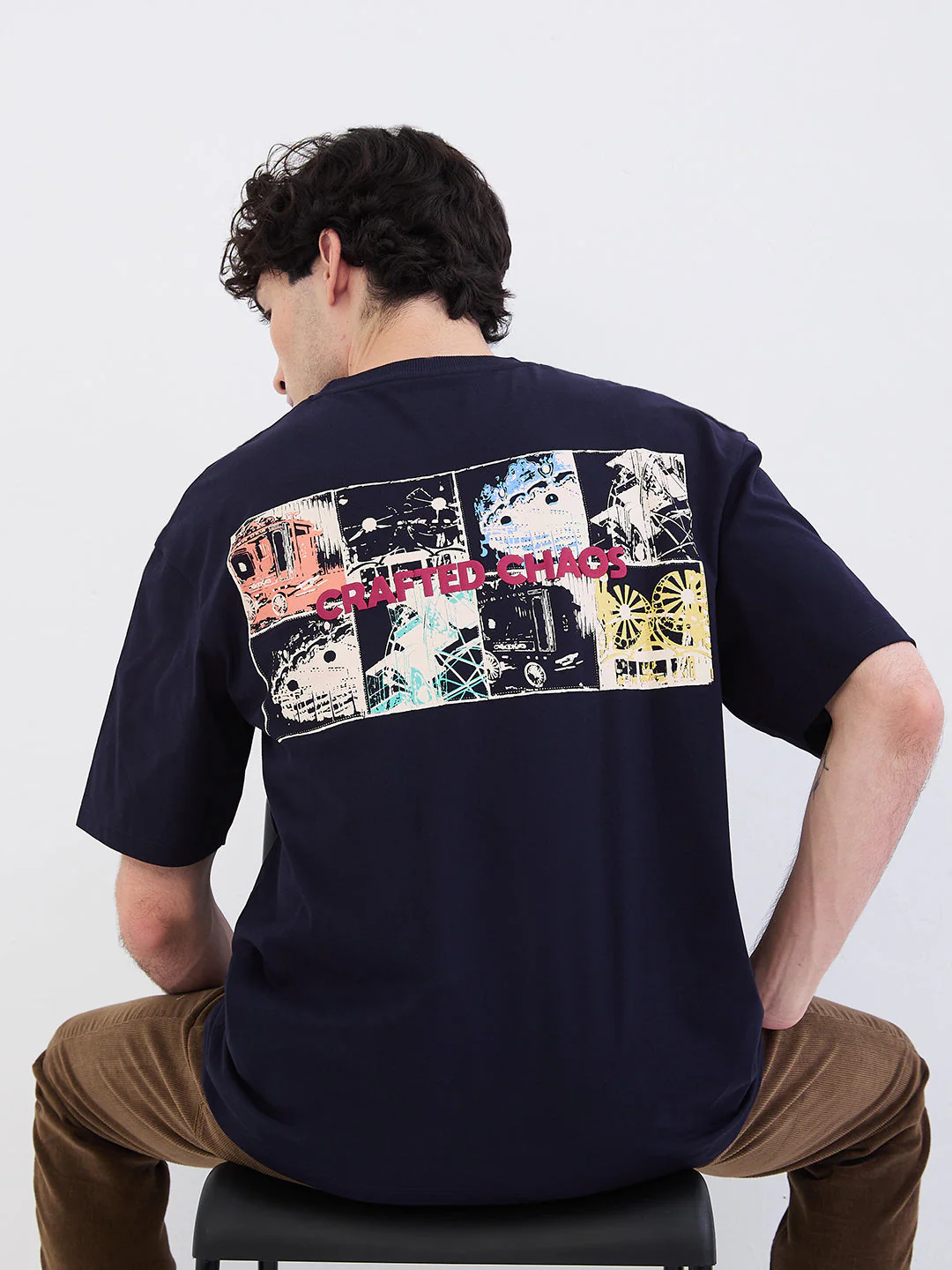 Men T-Shirt Blue Comfort Fit - Image 8