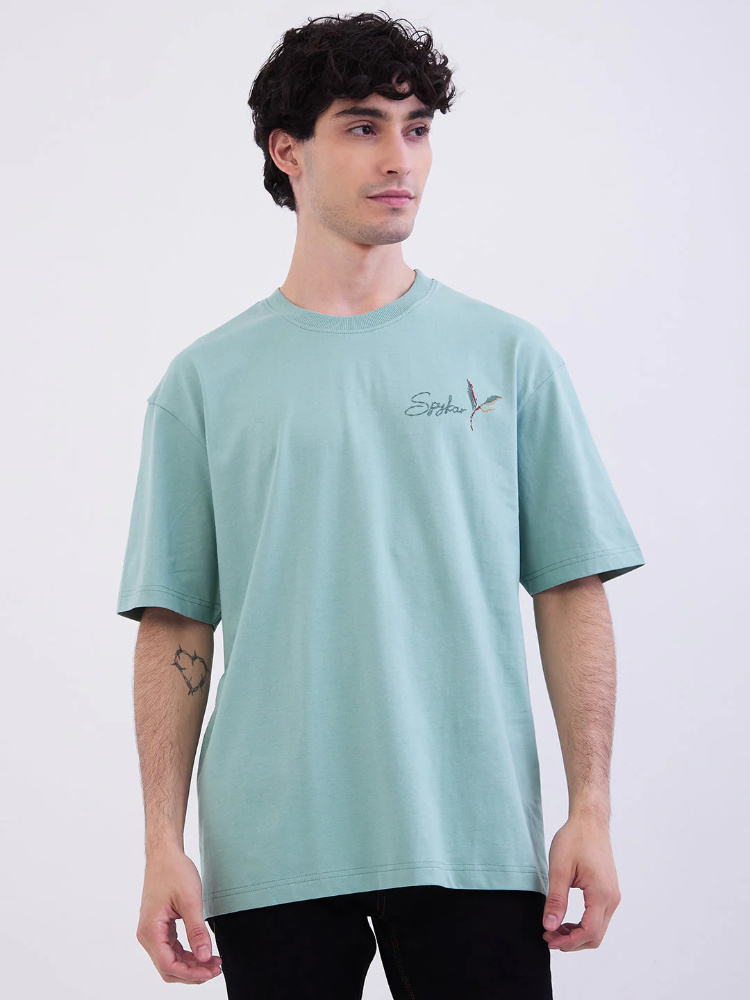 Men T-Shirt Green Comfort Fit - Image 2