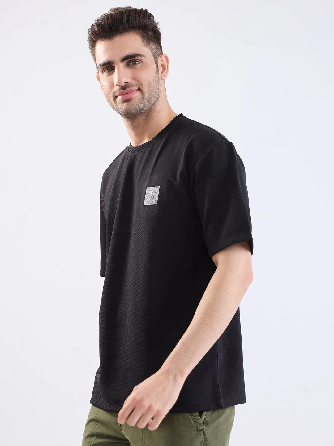 Men T-Shirt Black Oversize Fit - Image 3