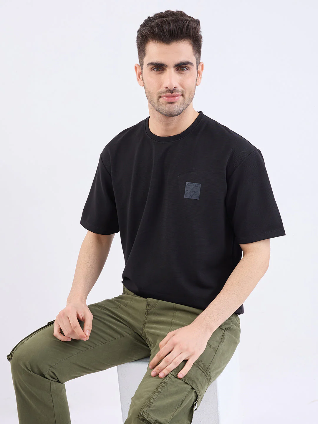 Men T-Shirt Black Oversize Fit - Image 7