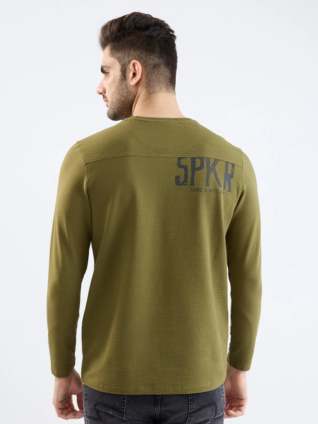 Men T-Shirt Green Slim Fit - Image 4