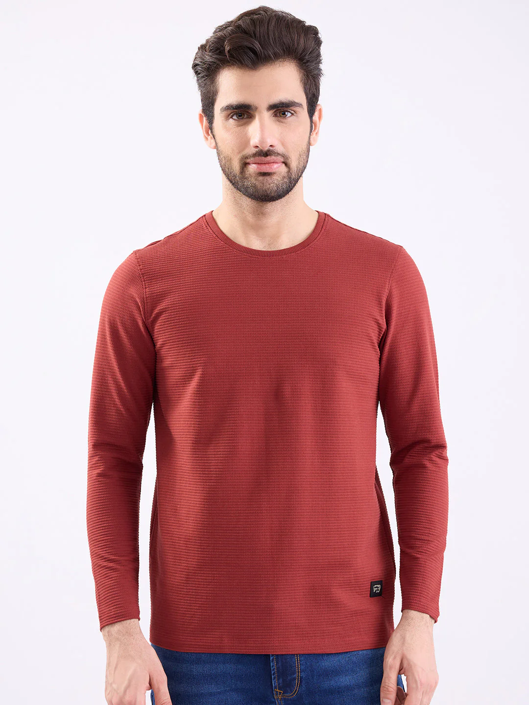 Men T-Shirt Red Slim Fit - Image 2