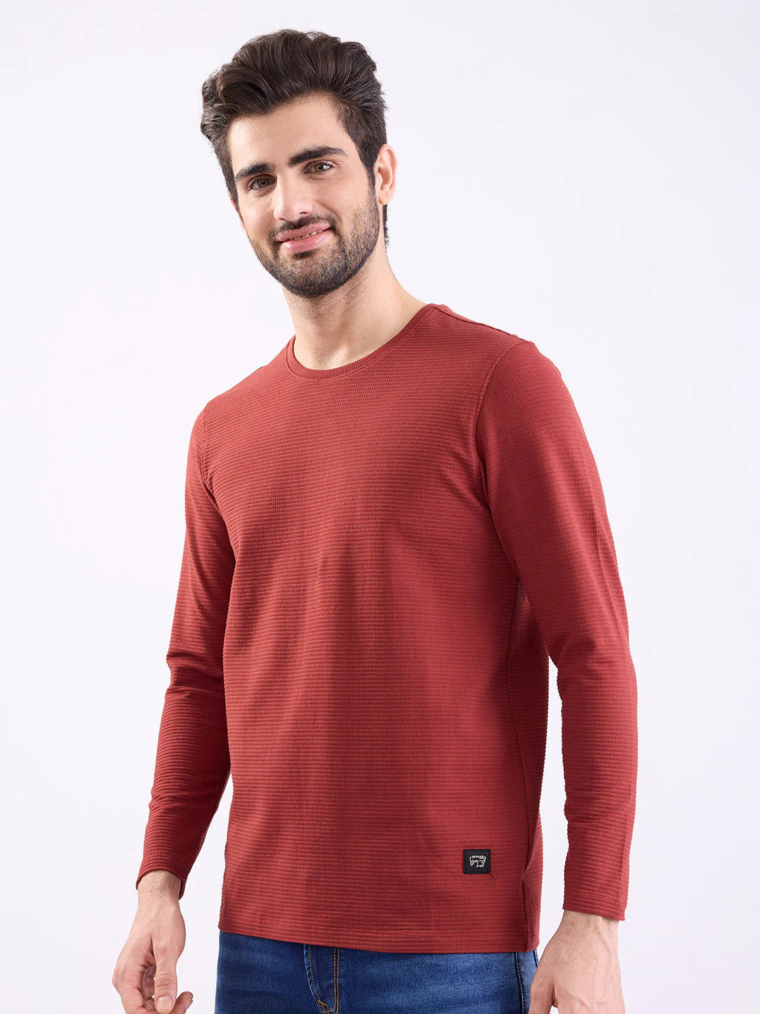 Men T-Shirt Red Slim Fit - Image 3