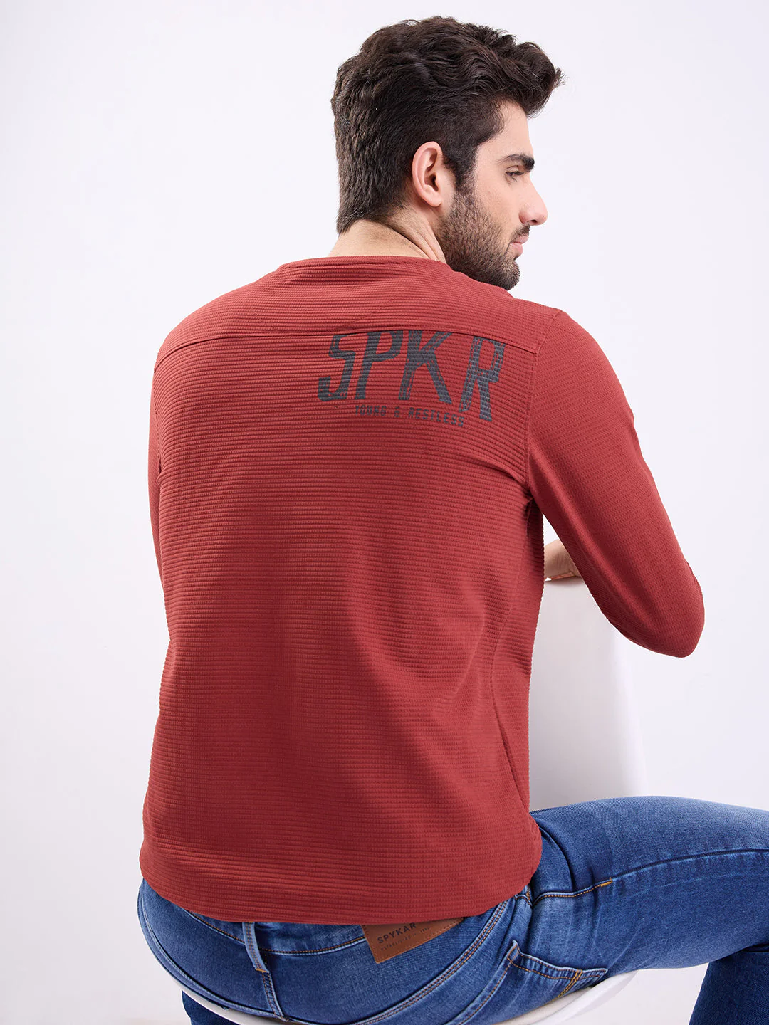 Men T-Shirt Red Slim Fit - Image 4