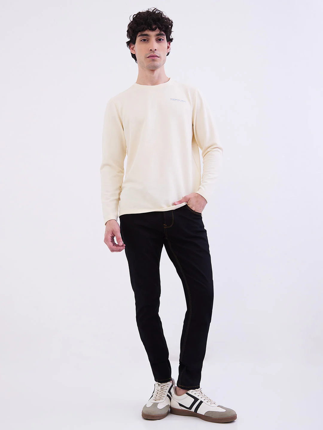 Men T-Shirt White Slim Fit - Image 5
