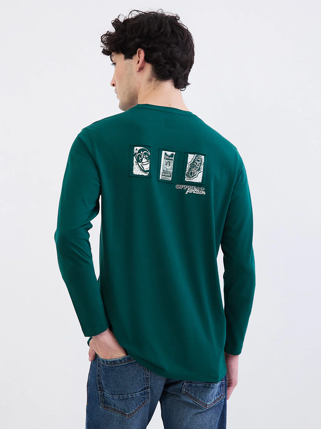 Men T-Shirt Green Slim Fit - Image 4