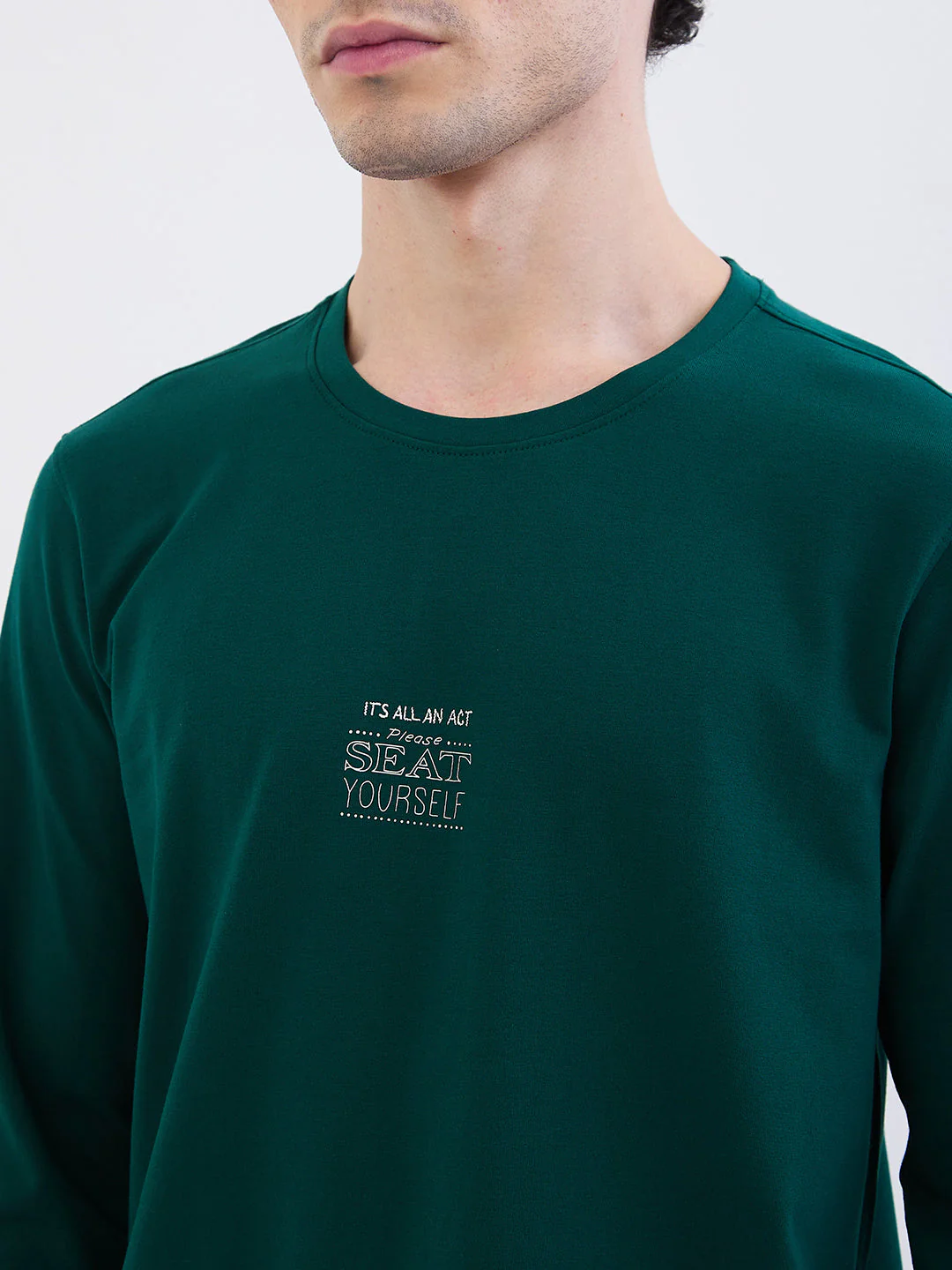Men T-Shirt Green Slim Fit - Image 6