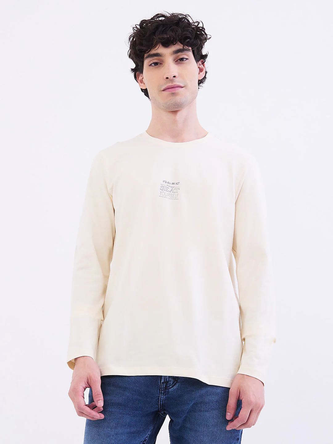 Men T-Shirt White Slim Fit - Image 2