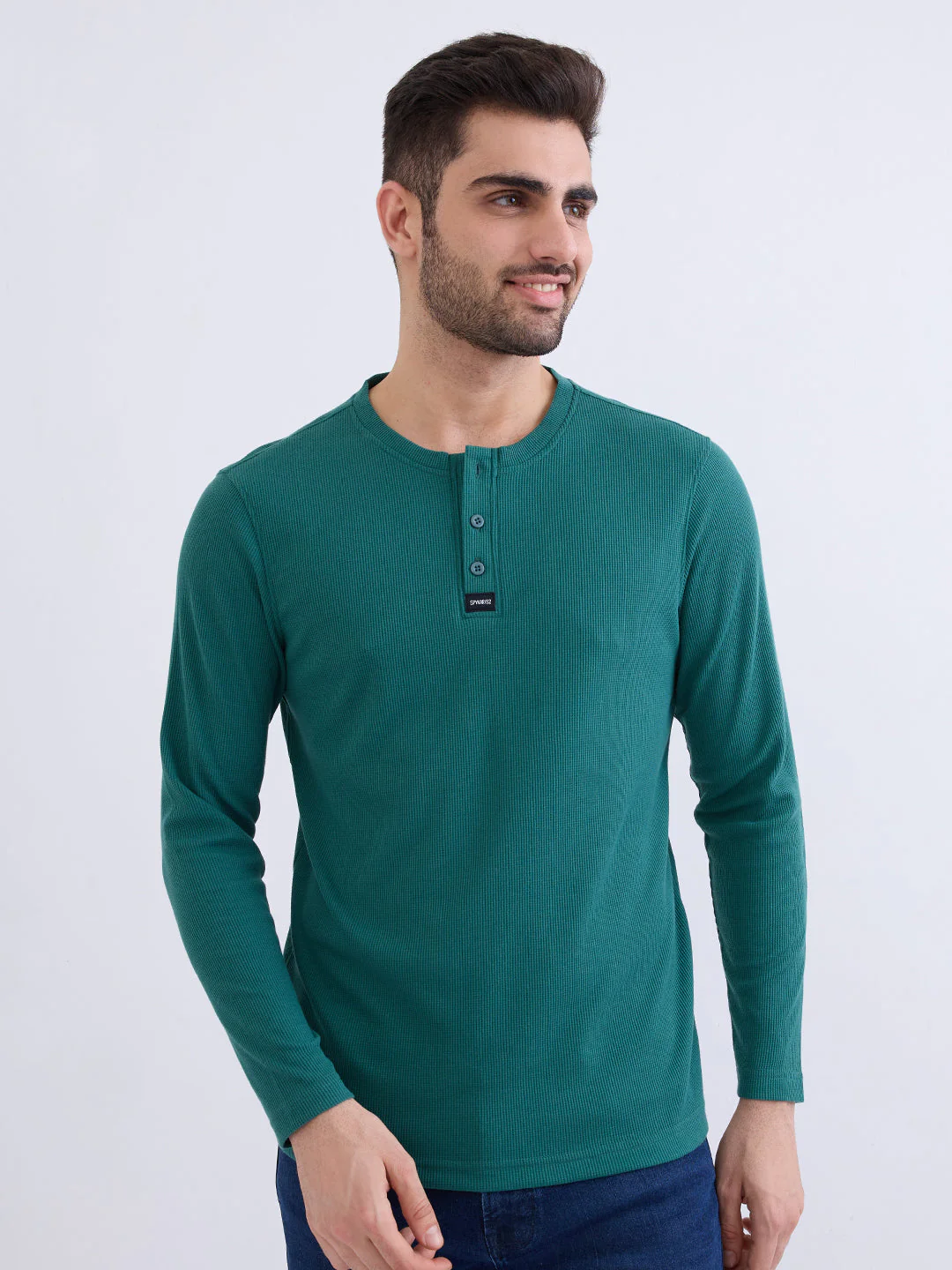 Men T-Shirt Green Slim Fit - Image 2