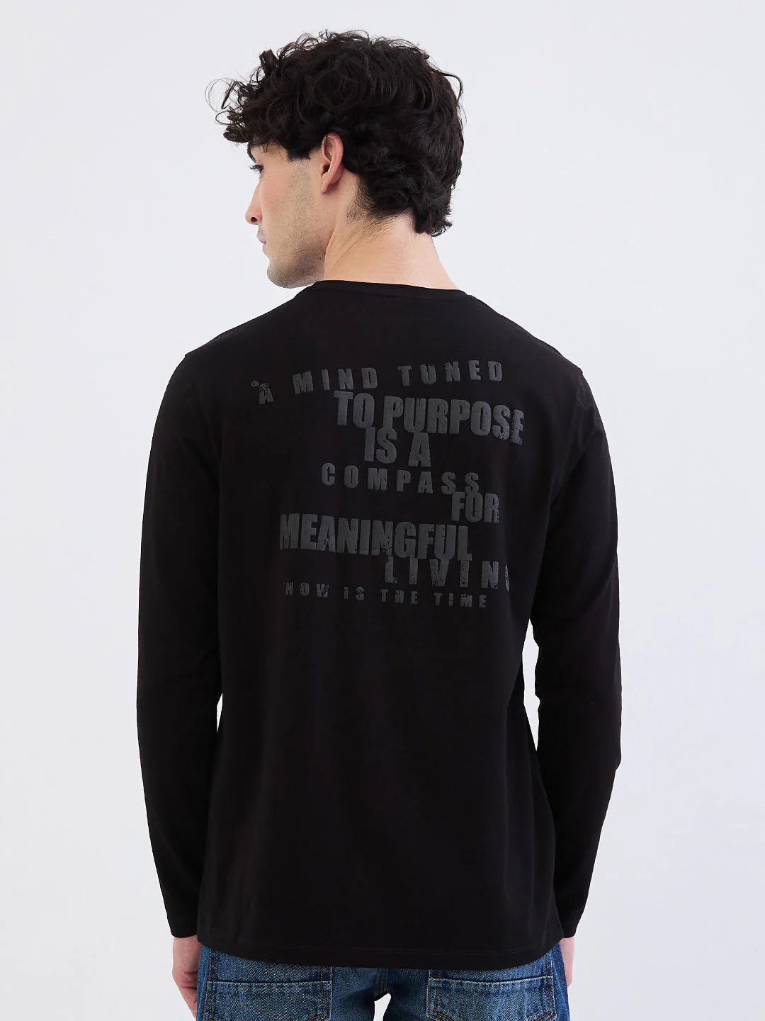 Men T-Shirt Black Slim Fit - Image 4