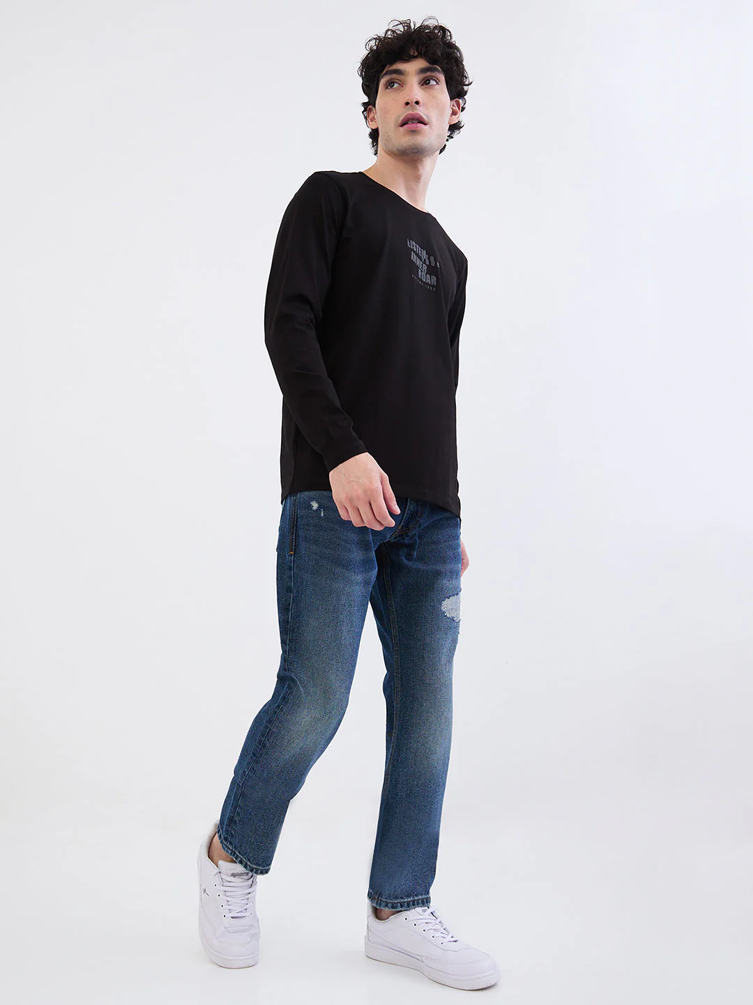 Men T-Shirt Black Slim Fit - Image 5