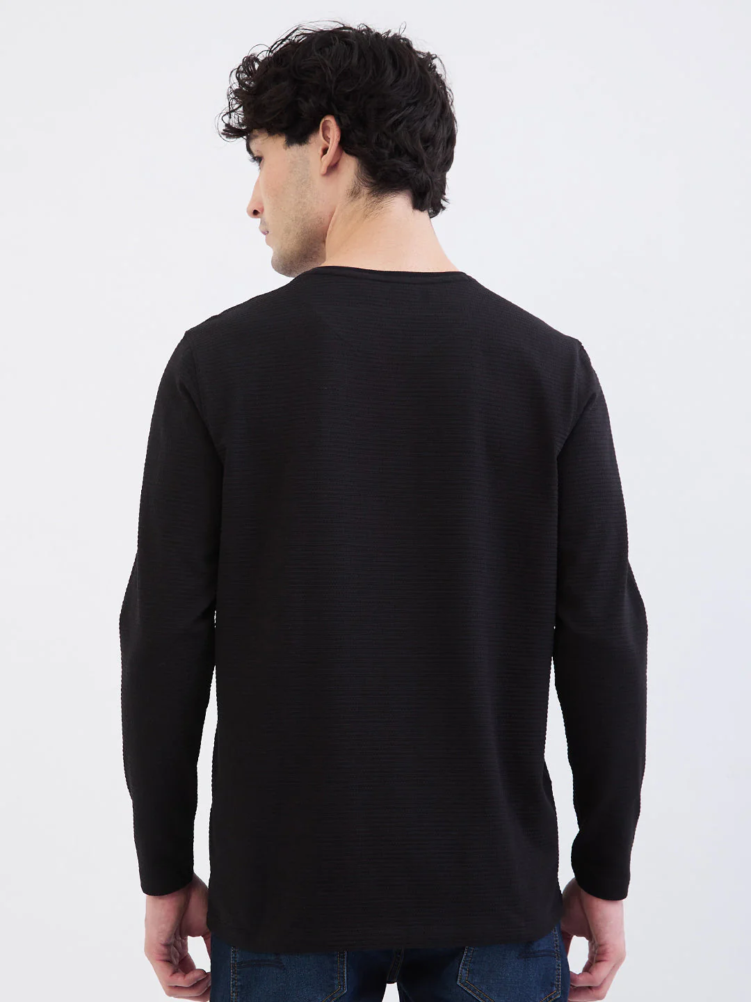 Men T-Shirt Black Slim Fit - Image 4