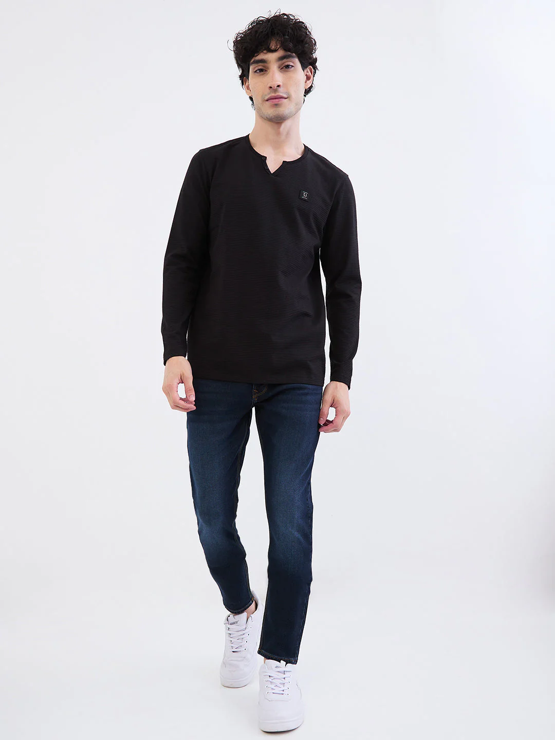 Men T-Shirt Black Slim Fit - Image 5