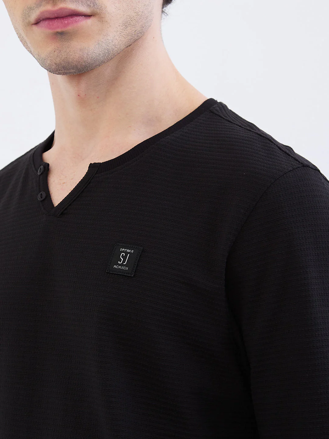 Men T-Shirt Black Slim Fit - Image 6