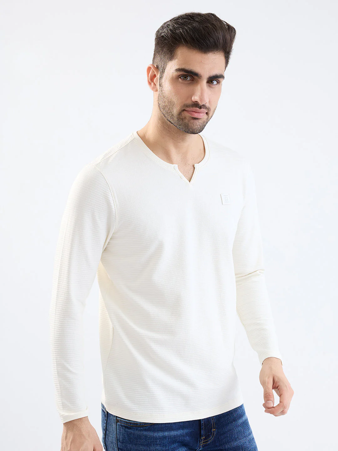 Men T-Shirt White Slim Fit