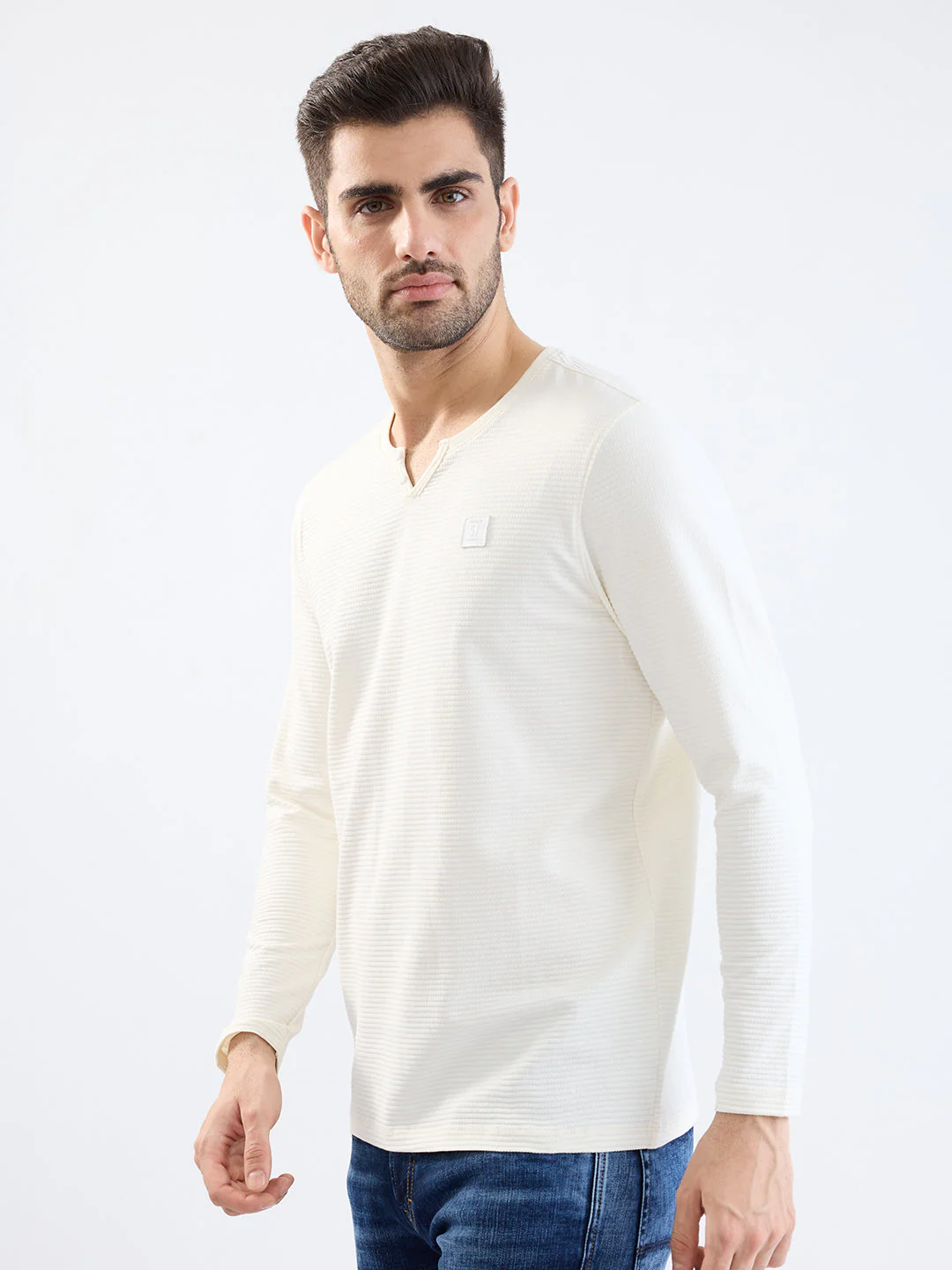 Men T-Shirt White Slim Fit - Image 3