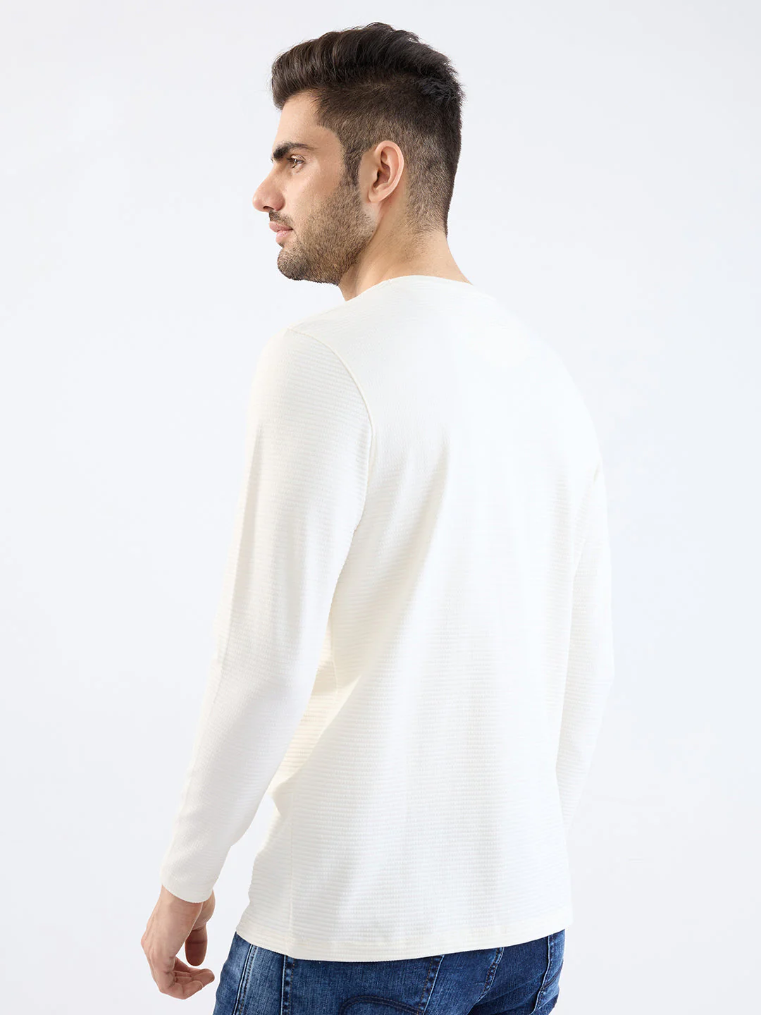 Men T-Shirt White Slim Fit - Image 4