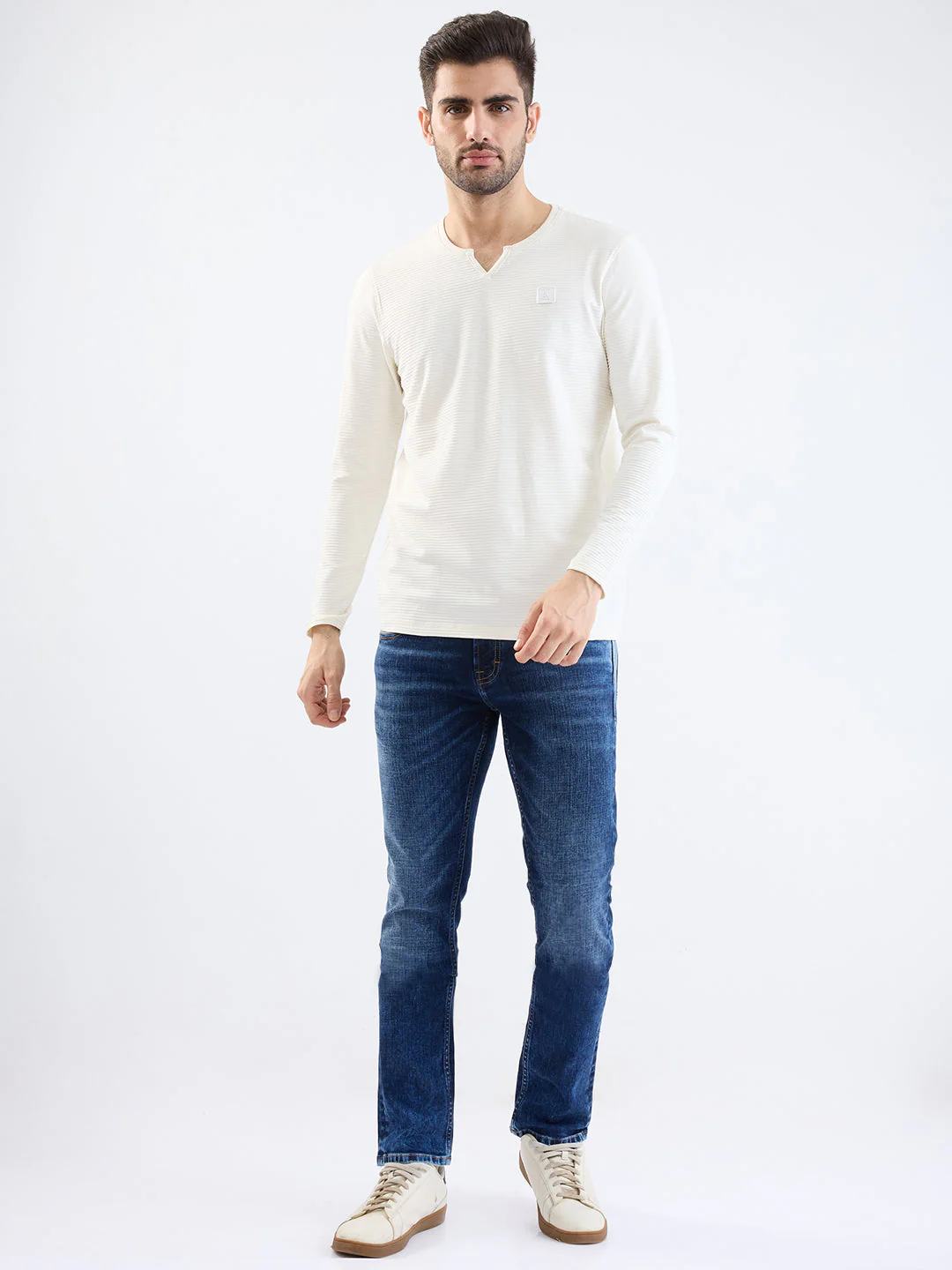 Men T-Shirt White Slim Fit - Image 5