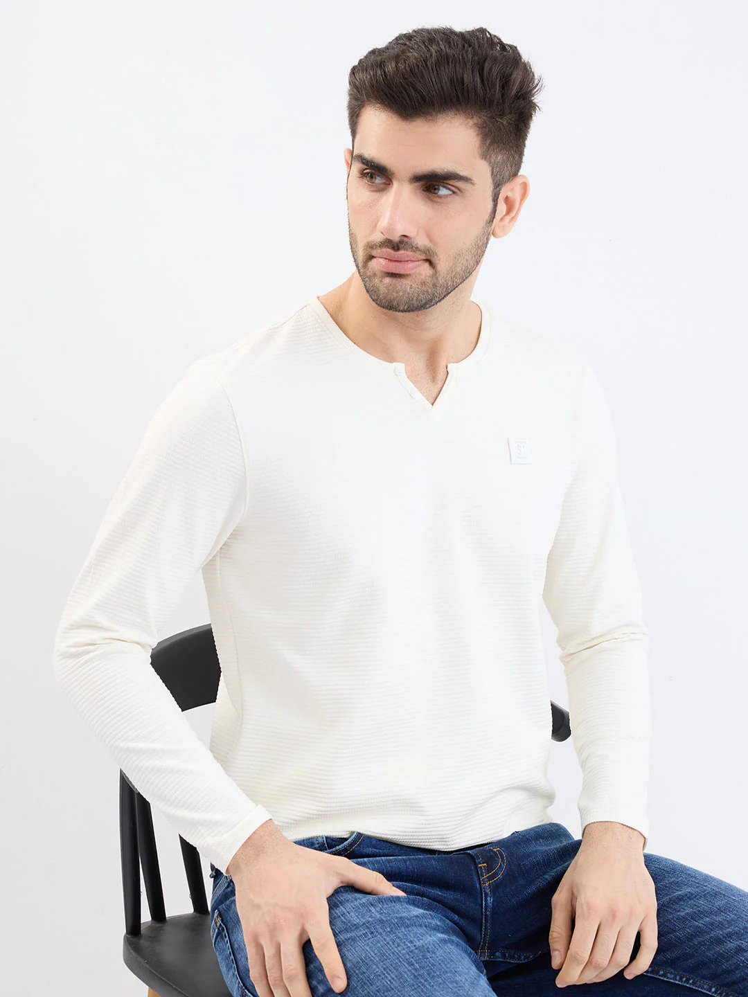 Men T-Shirt White Slim Fit - Image 7
