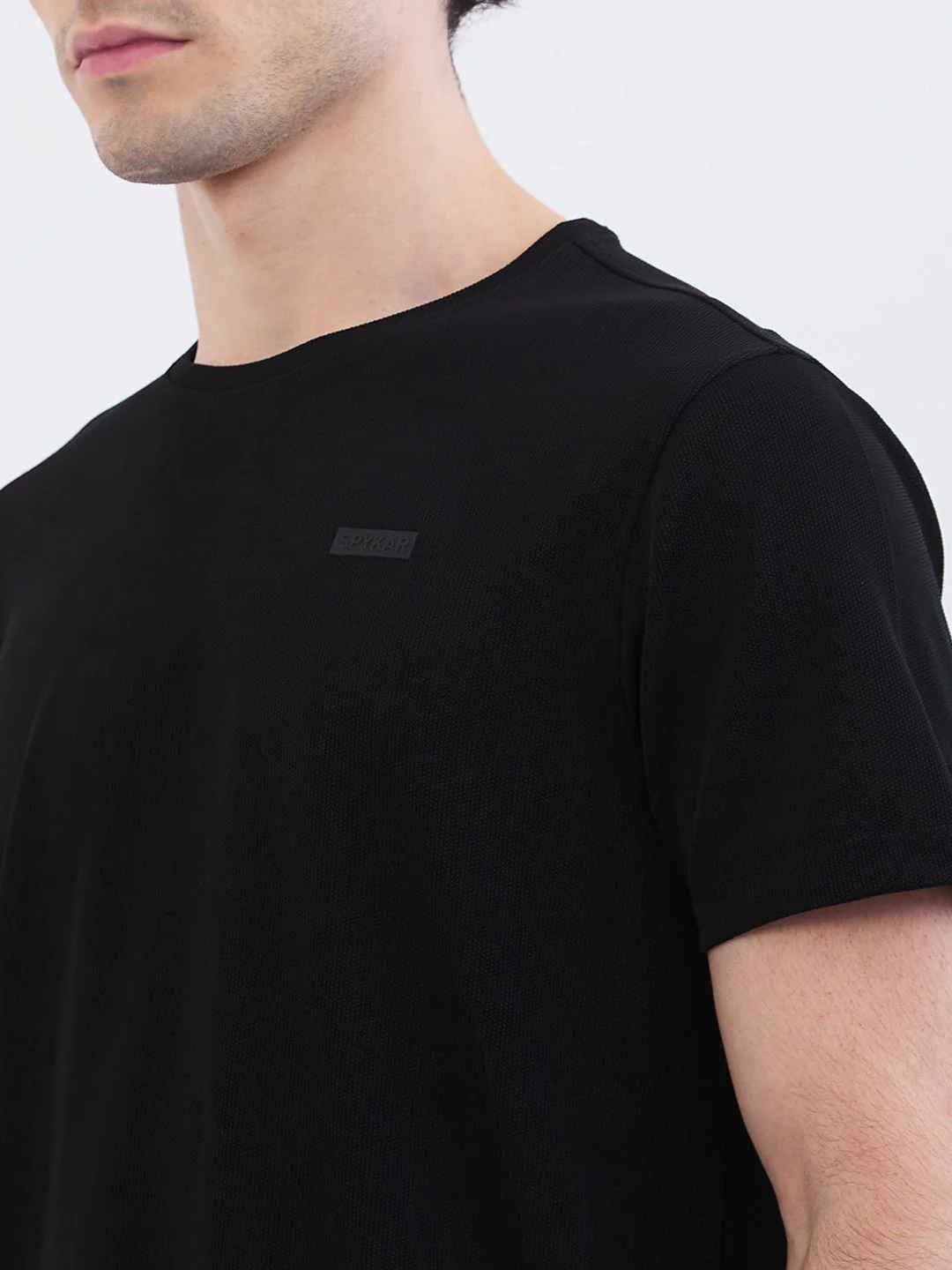 Men T-Shirt Black Slim Fit - Image 6