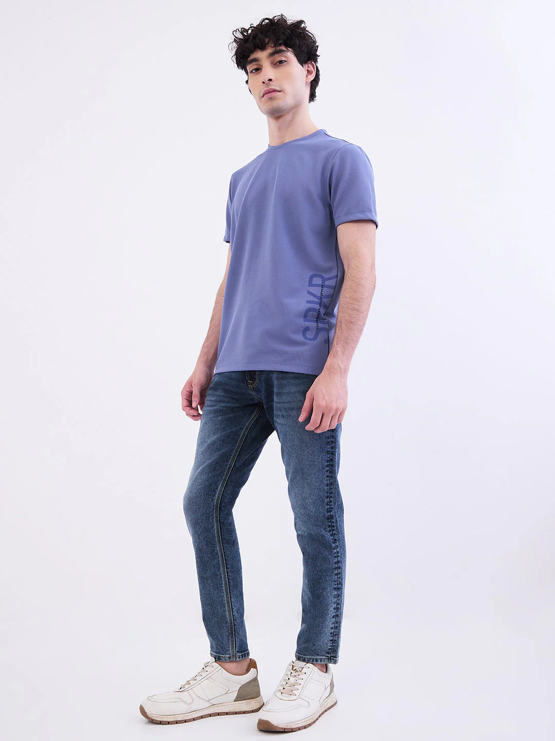 Men T-Shirt Force Blue Slim Fit - Image 5