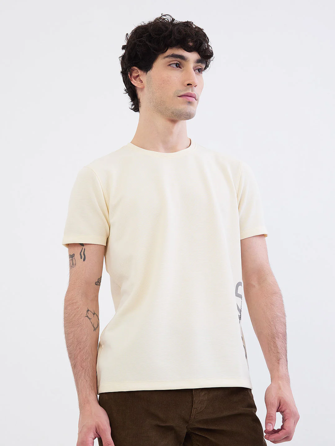 Men T-Shirt White Slim Fit
