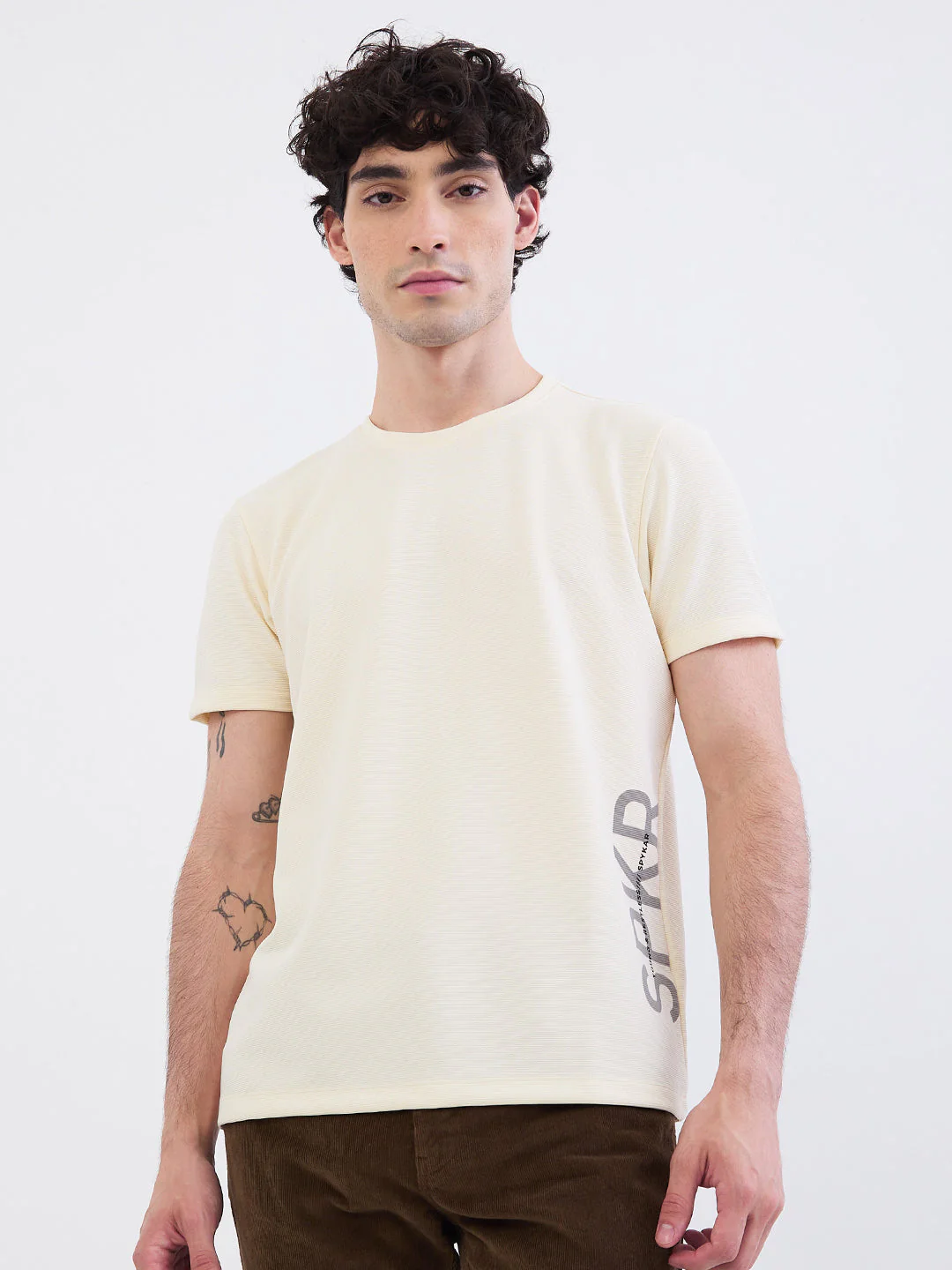 Men T-Shirt White Slim Fit - Image 2
