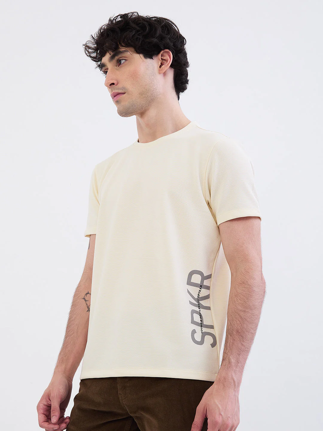 Men T-Shirt White Slim Fit - Image 3