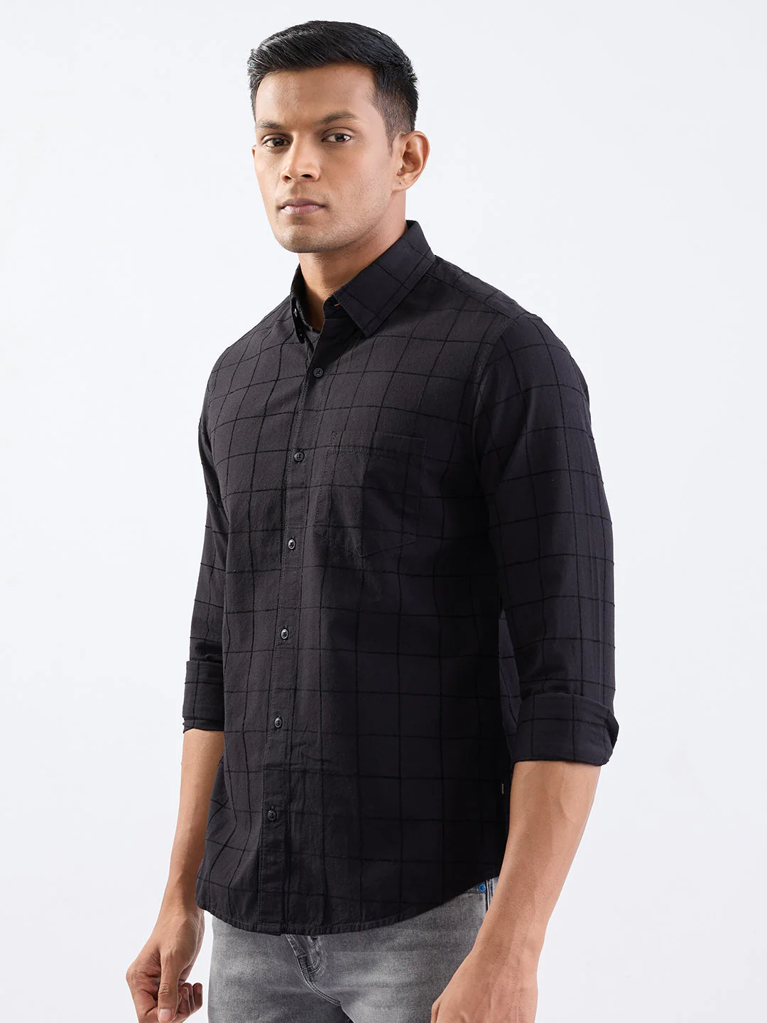 Men Shirt Black Slim Fit - Image 3