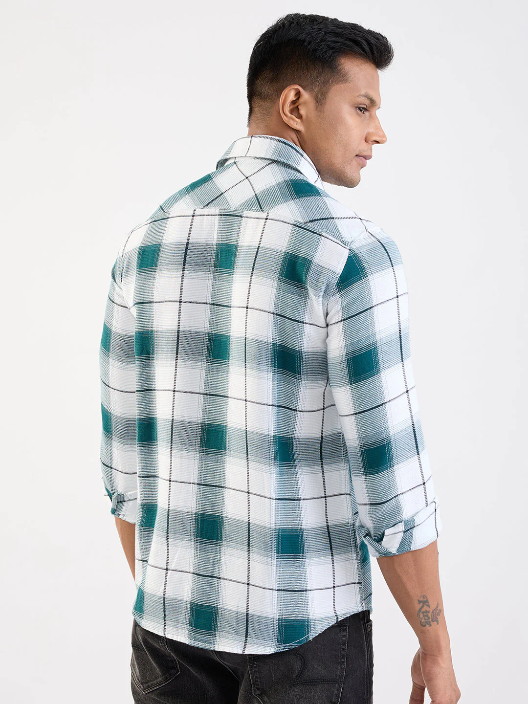 Men Shirt Green Slim Fit - Image 11