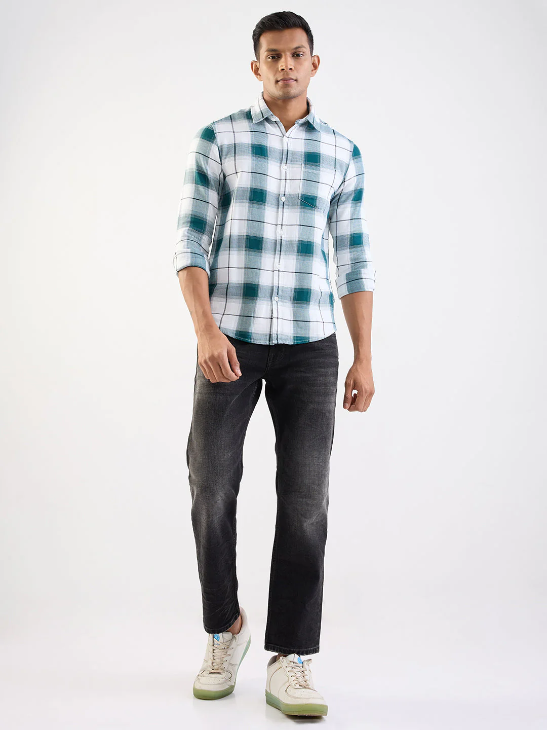 Men Shirt Green Slim Fit - Image 12